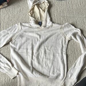 GAP Cream Lightweight Hooded Crew-Neck Sweater